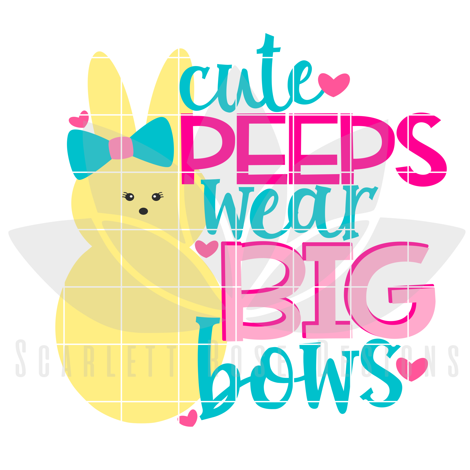 Download Easter SVG, Cute Peeps Wear Big Bows cut file - Scarlett ...