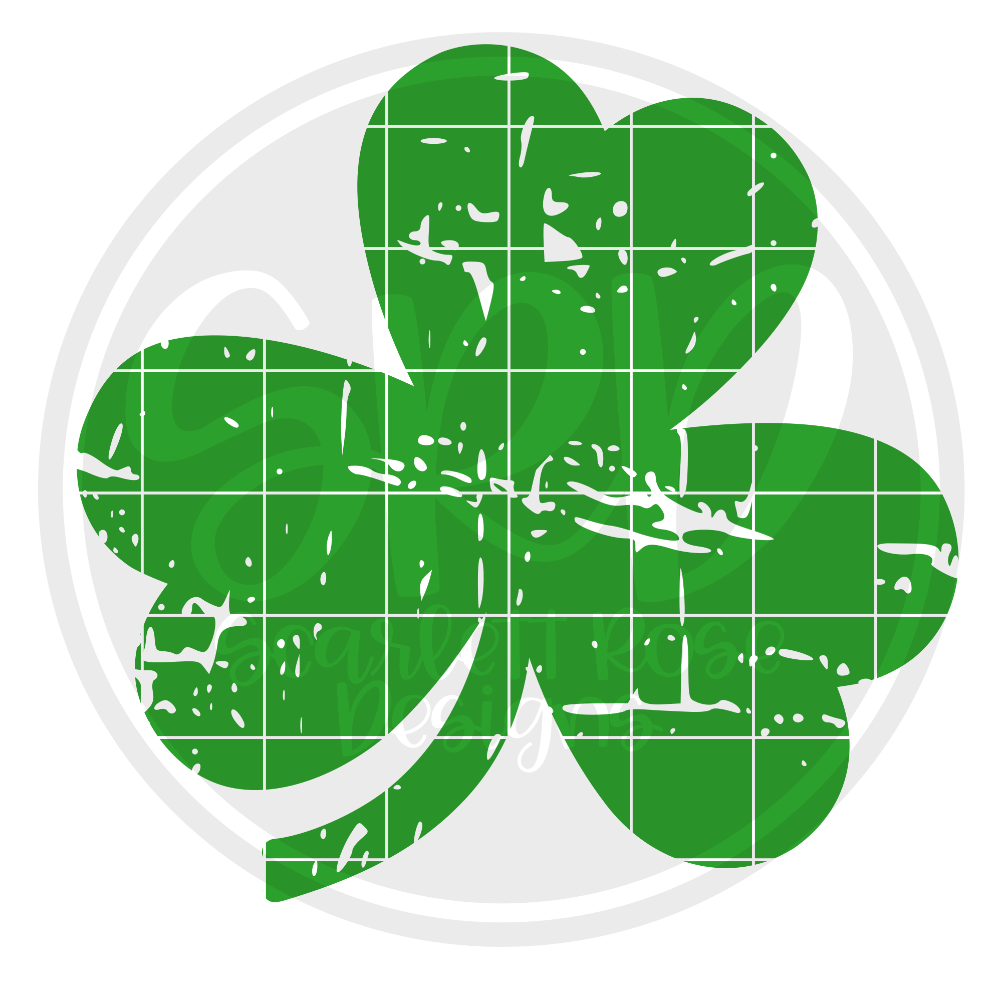 St Patrick S Day Svg Dxf Distressed Clover Lucky Clover Scarlett Rose Designs