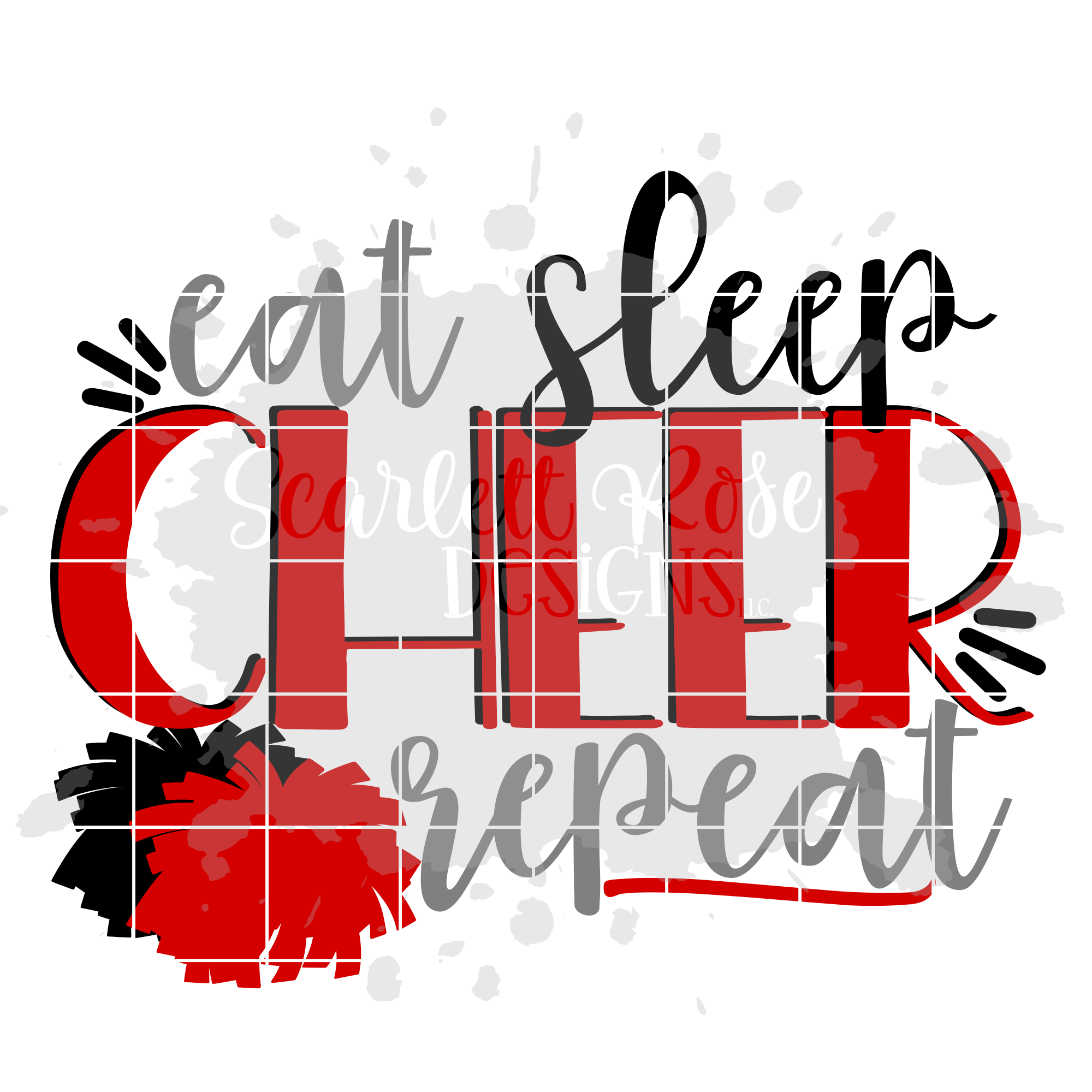 Eat Sleep Cheer Repeat Cheer Svg Cut File Scarlett Rose Designs