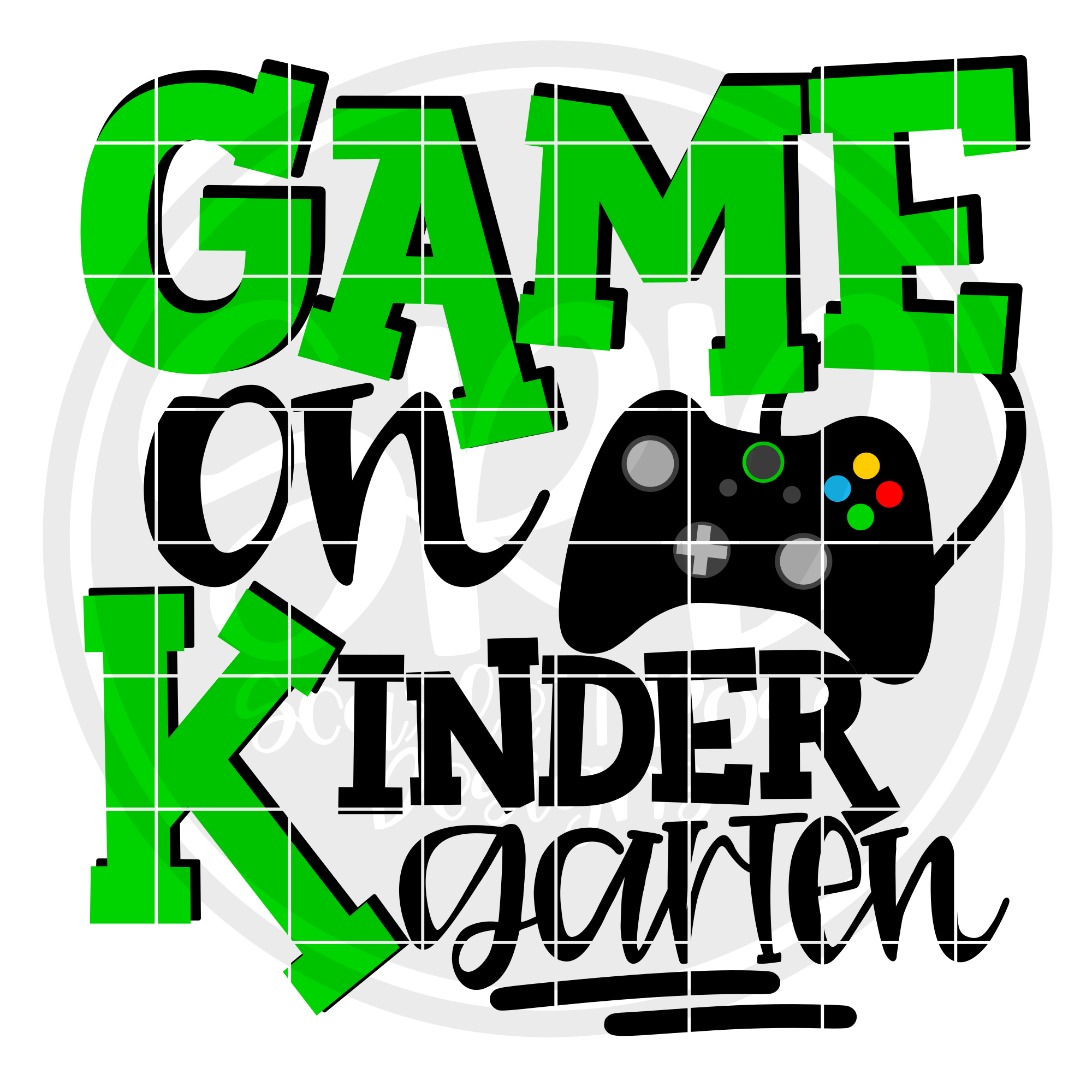 School SVG, Game On Kindergarten SVG - Green cut file - Scarlett Rose