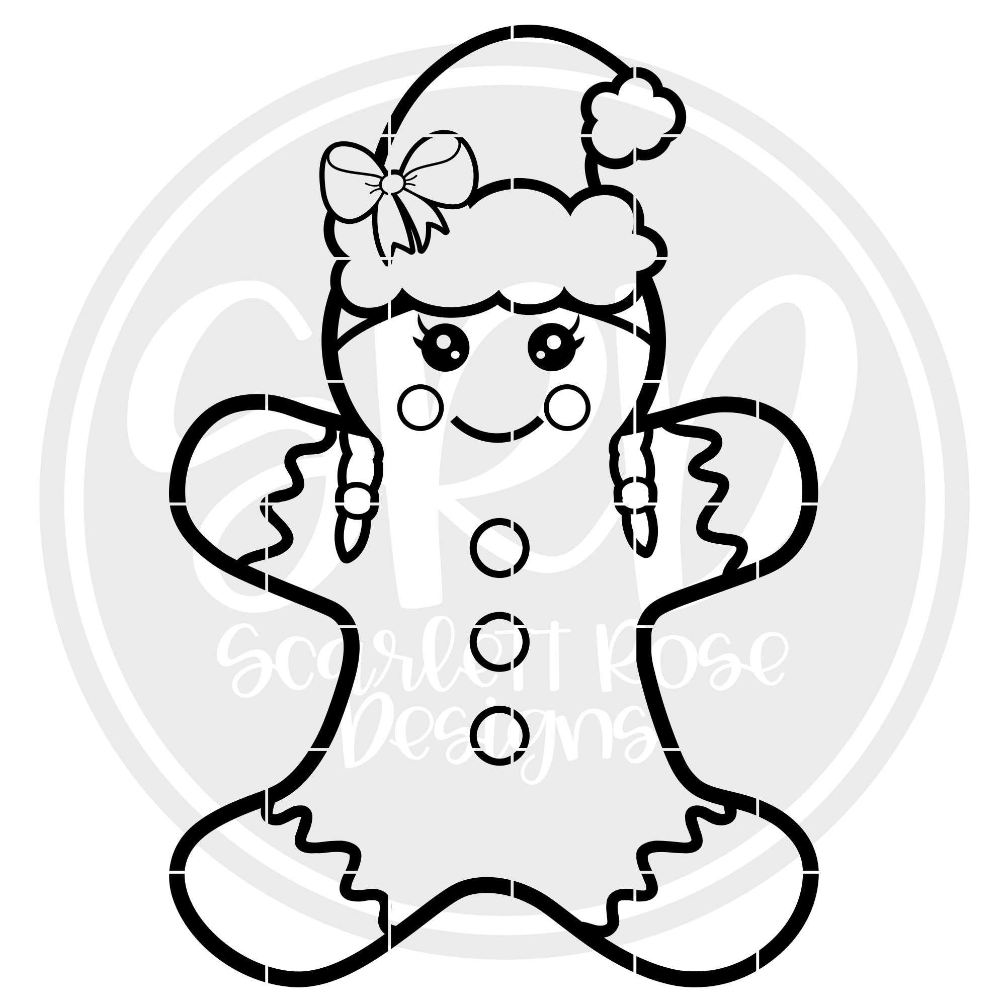 Download Christmas SVG, Gingerbread Girl - Black SVG cut file ...