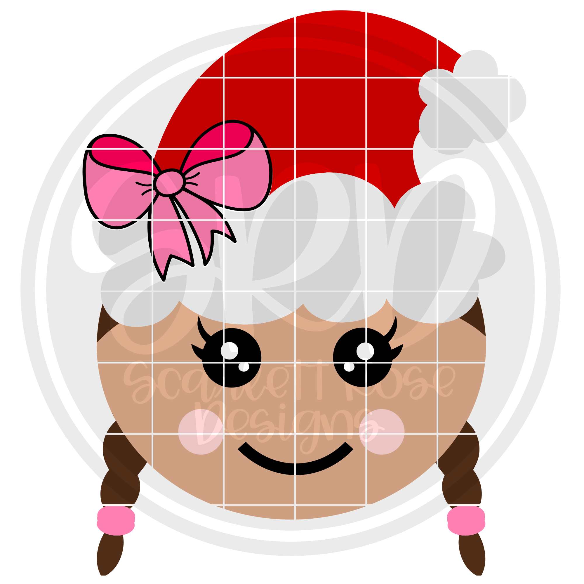 Download Christmas SVG, Gingerbread Girl Face - Color SVG cut file ...