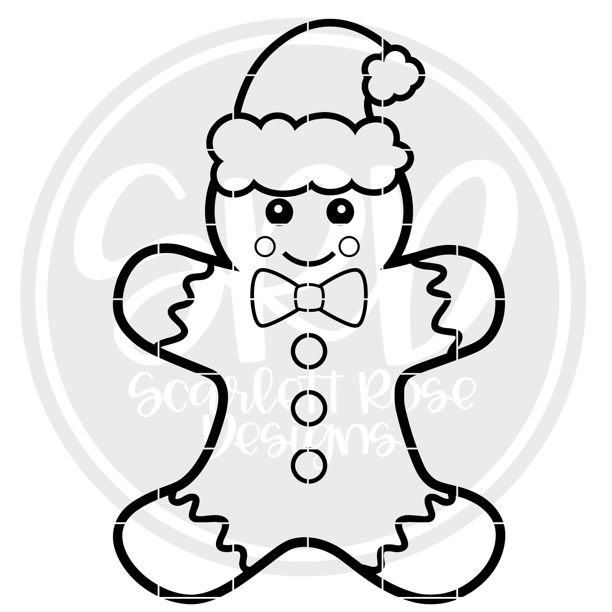 Christmas Svg Gingerbread Man Black Svg Cut File Scarlett Rose Designs