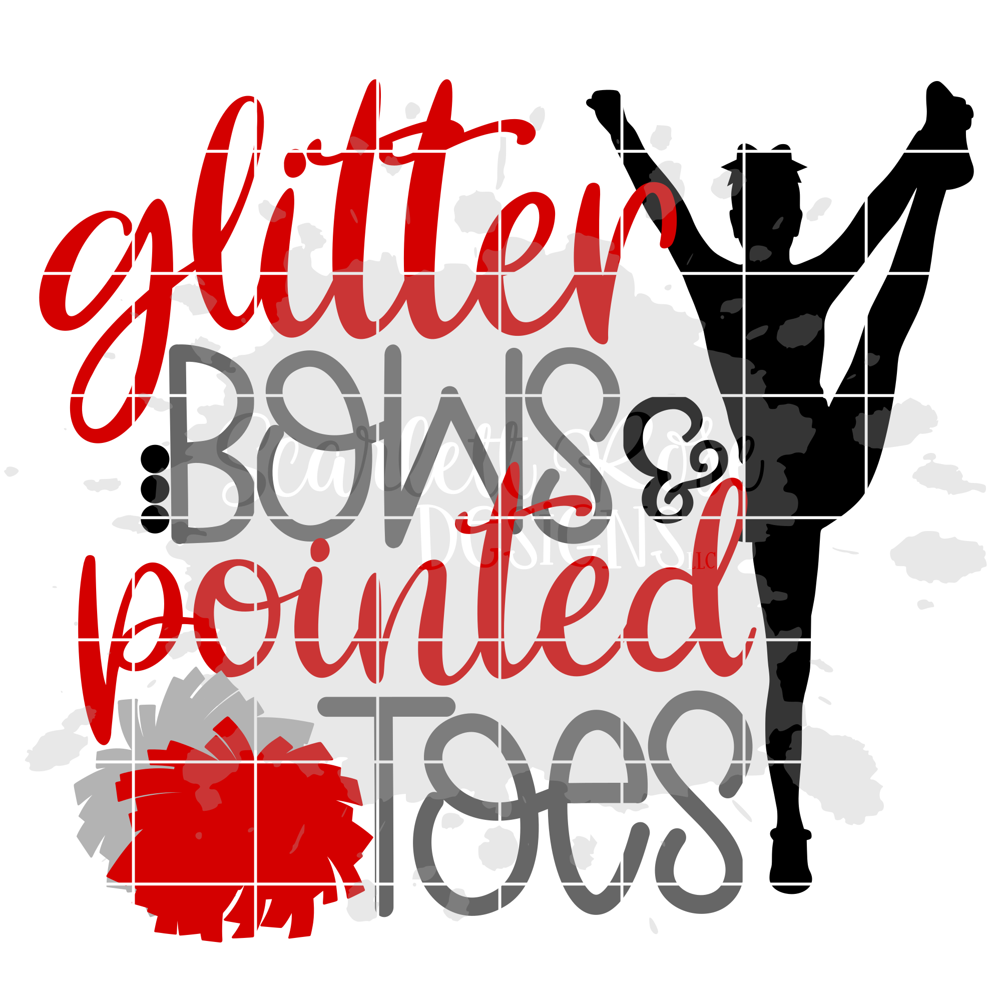 Glitter Bows And Pointed Toes Cheer Svg Scarlett Rose Designs