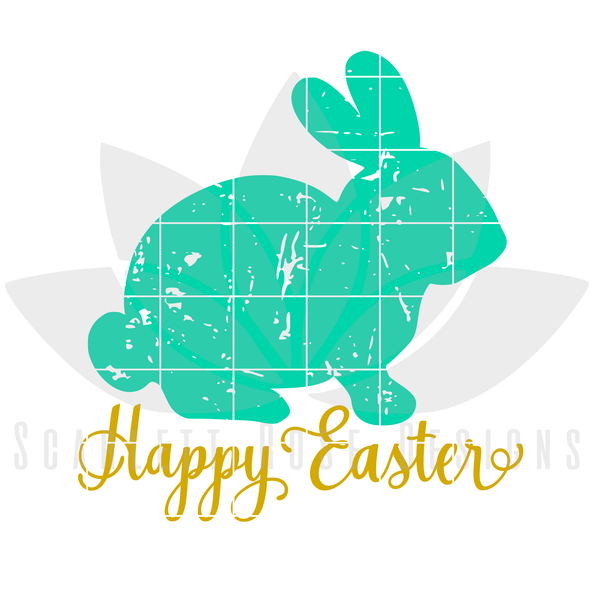 Download Easter SVG, Happy Easter - Distressed Bunny SVG - Scarlett ...