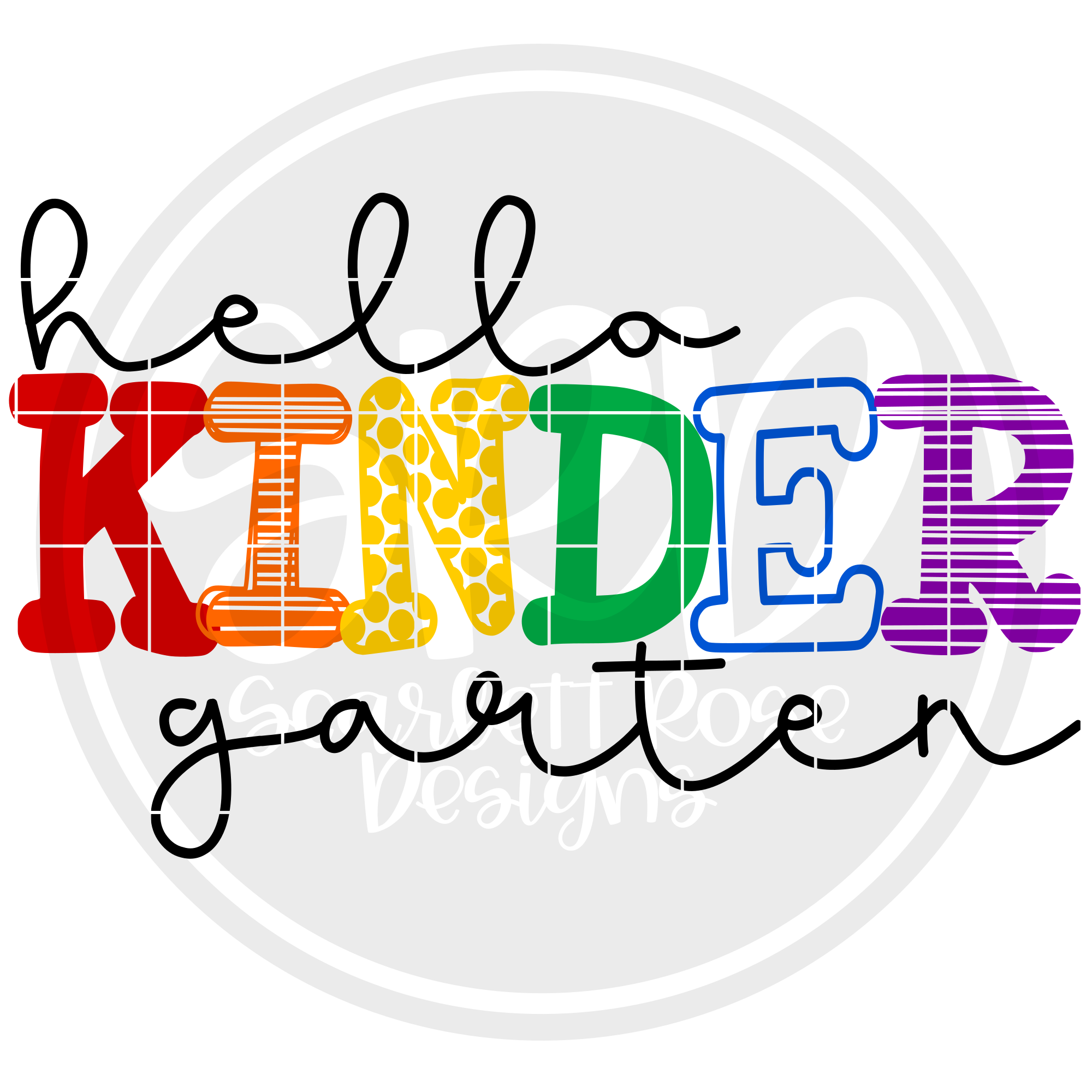 Download School Svg Hello Kindergarten Pattern Svg Cut File Scarlett Rose Designs