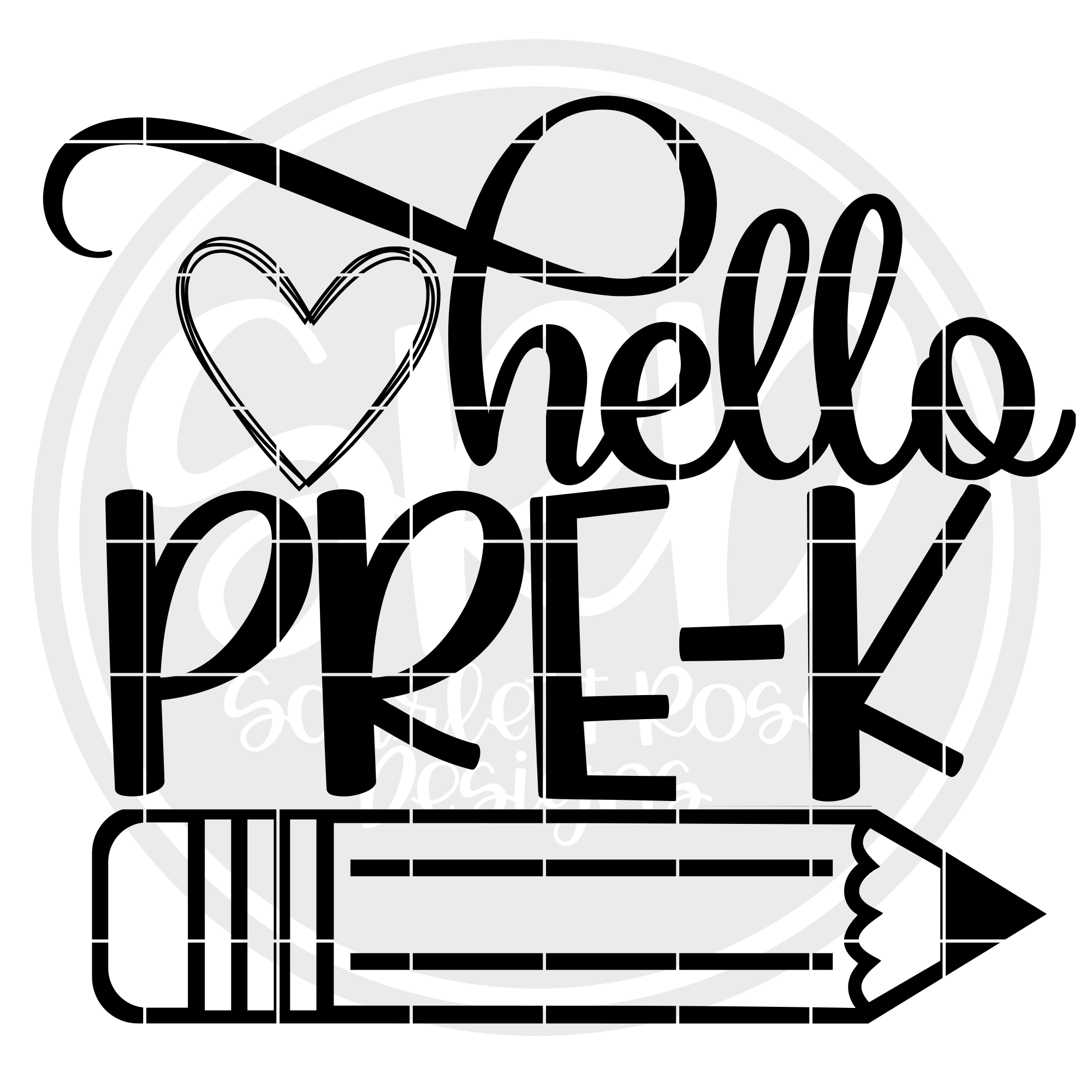 Download School SVG, Hello Pre-K SVG - Black cut file - Scarlett Rose Designs