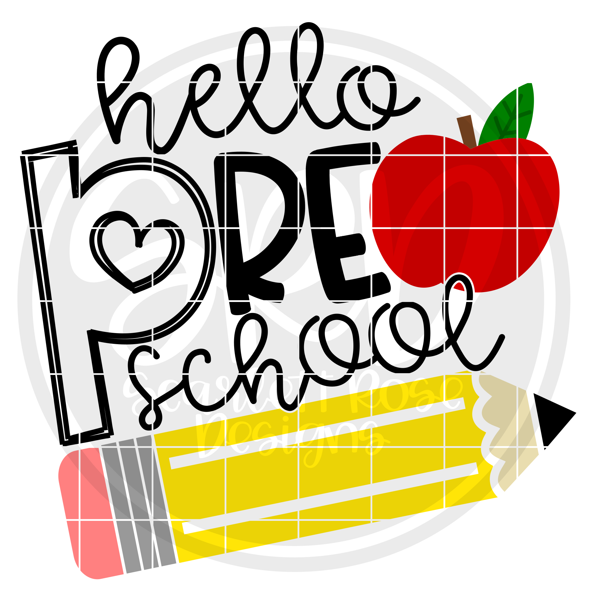 Download School SVG, Hello Preschool SVG - Apple and Pencil cut ...