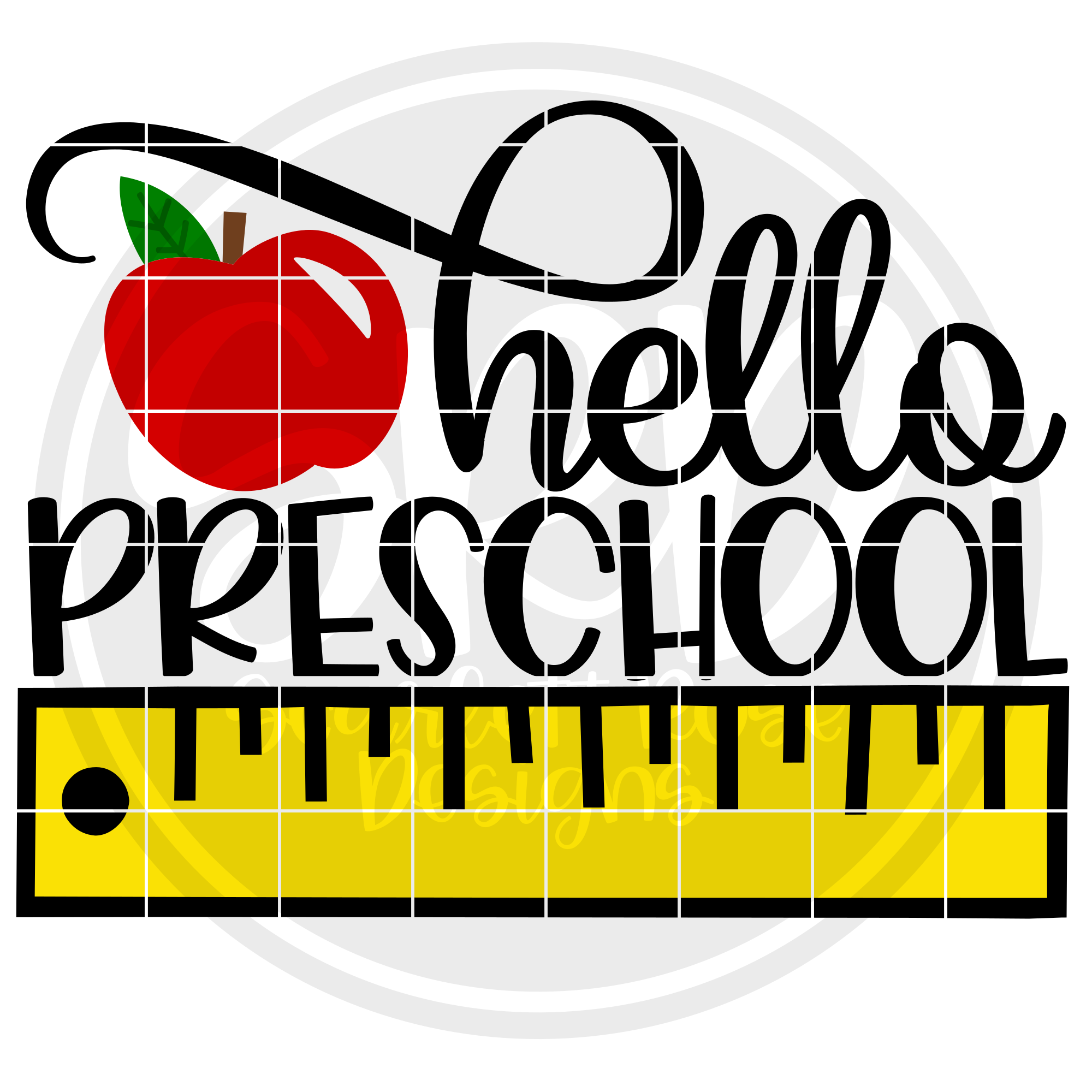 School SVG, Hello Pre-K SVG - Ruler cut file - Scarlett ...