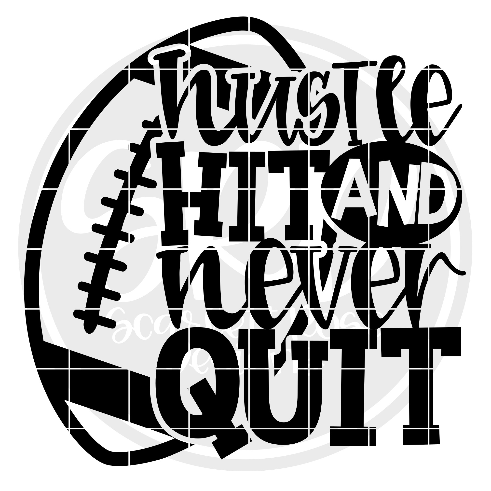 Download Sports Svg Hustle Hit And Never Quit Football Svg Black Cut File Scarlett Rose Designs