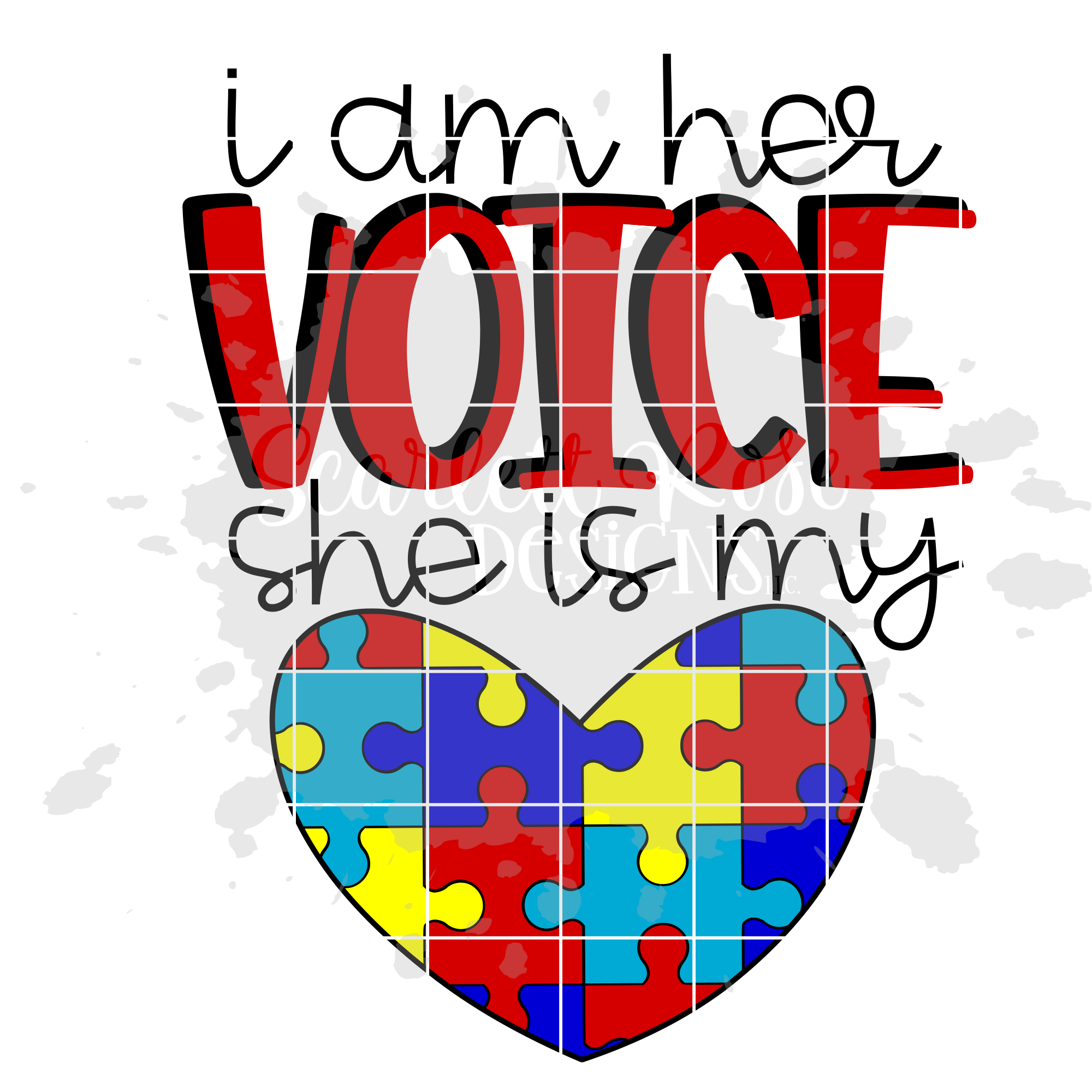 Autism Awareness I Am Her Voice She Is My Heart Svg Scarlett Rose Designs