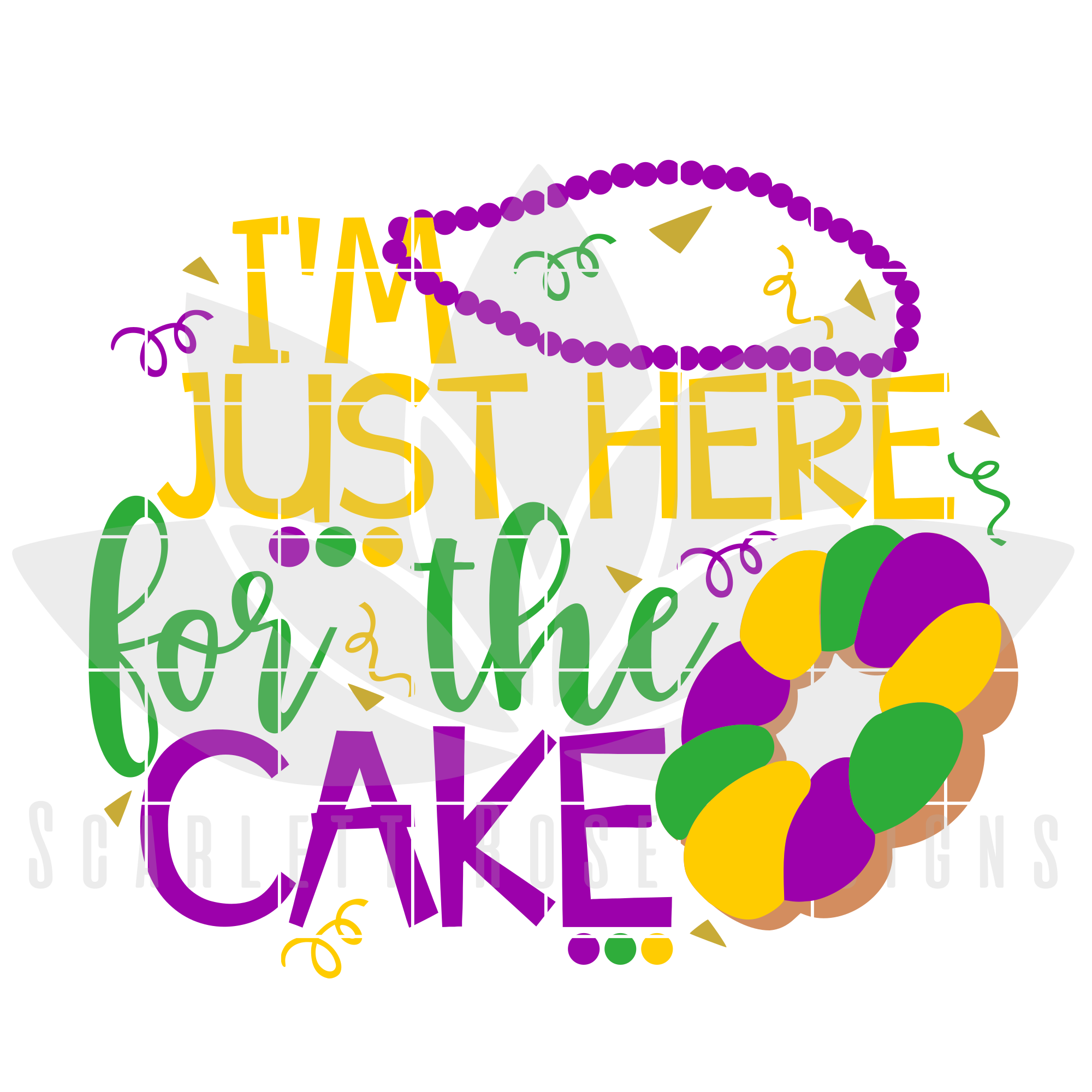 Download Clip Art King Cake Mardi Gras Design Digital Cut File And Clipart Instant Download Svg Dxf Eps 300 Dpi Jpg Png I M Just Here For The Cake Art Collectibles