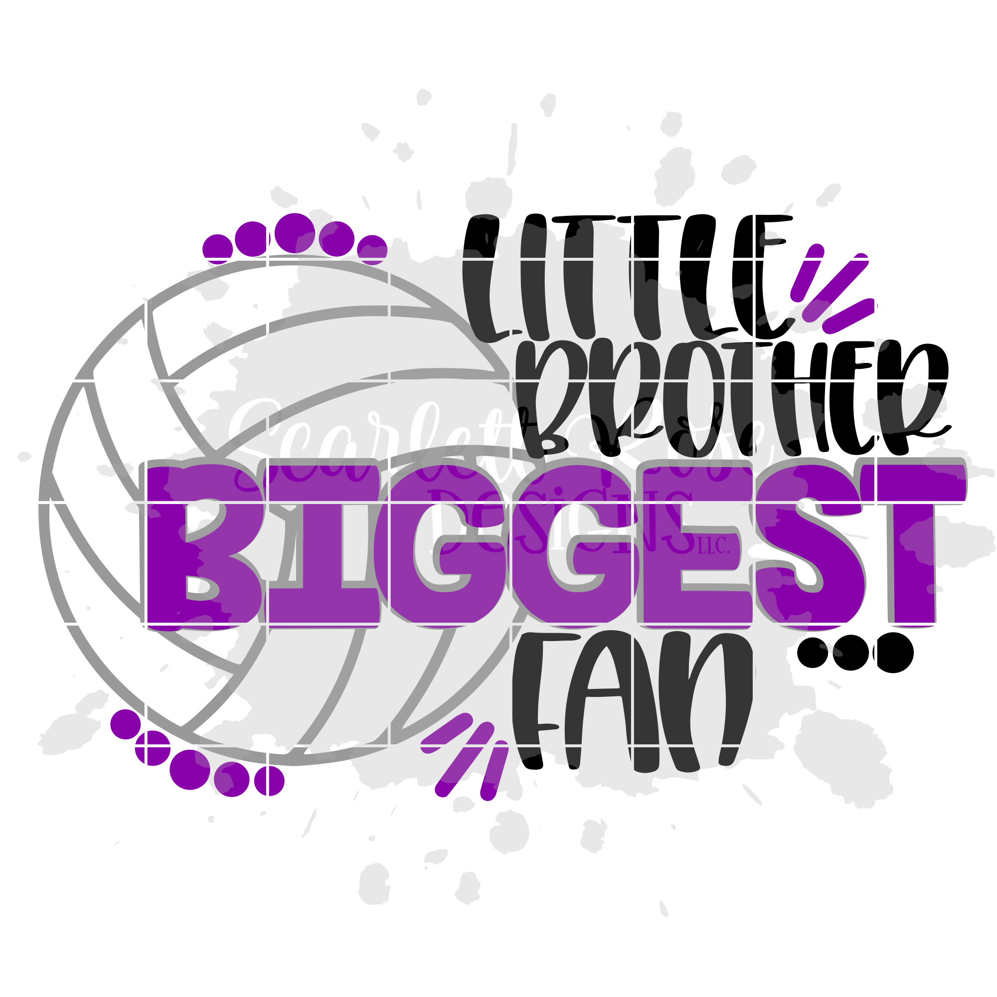 Download Little Brother Biggest Fan Volleyball Svg Cut File Scarlett Rose Designs