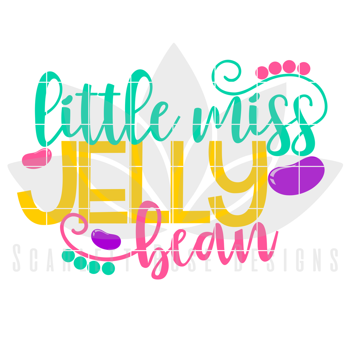 Easter SVG, Little Miss Jelly Bean cut file - Scarlett Rose Designs