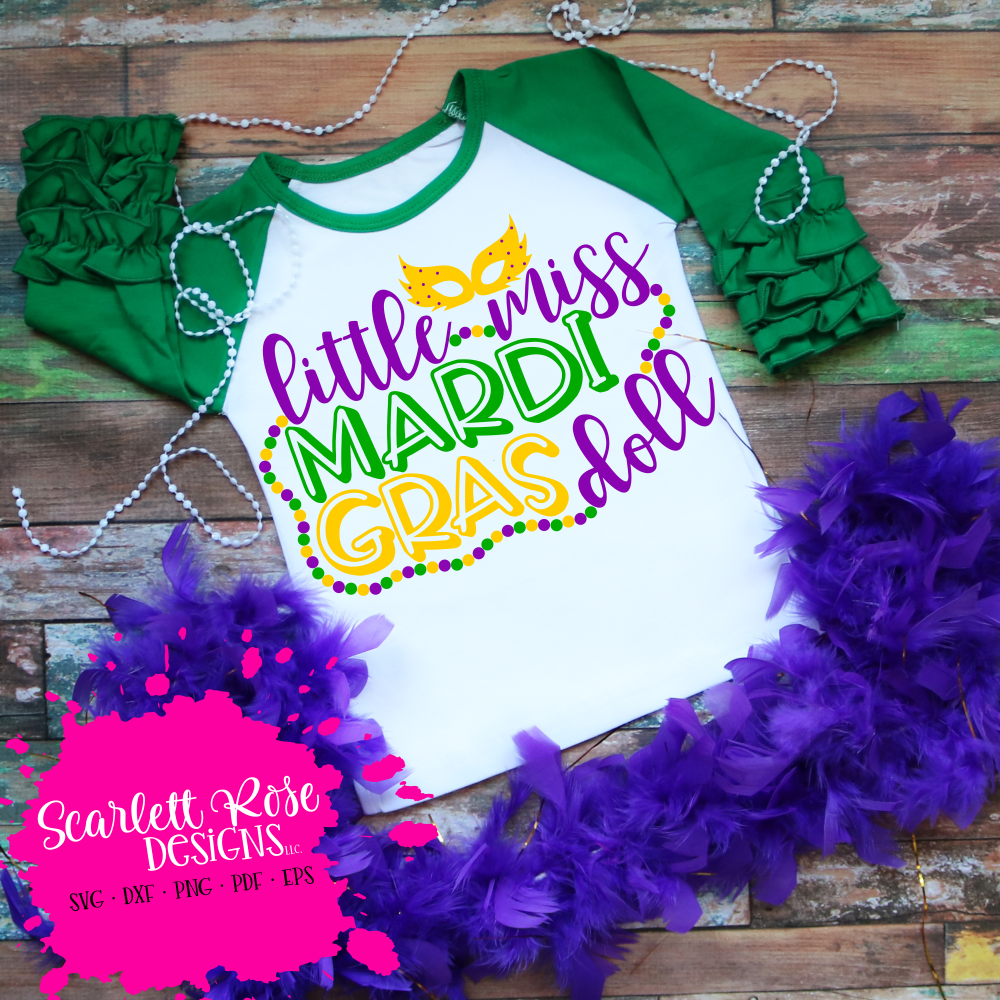 Download Mardi Gras SVG, DXF, Little Miss Mardi Gras Doll cut file ...