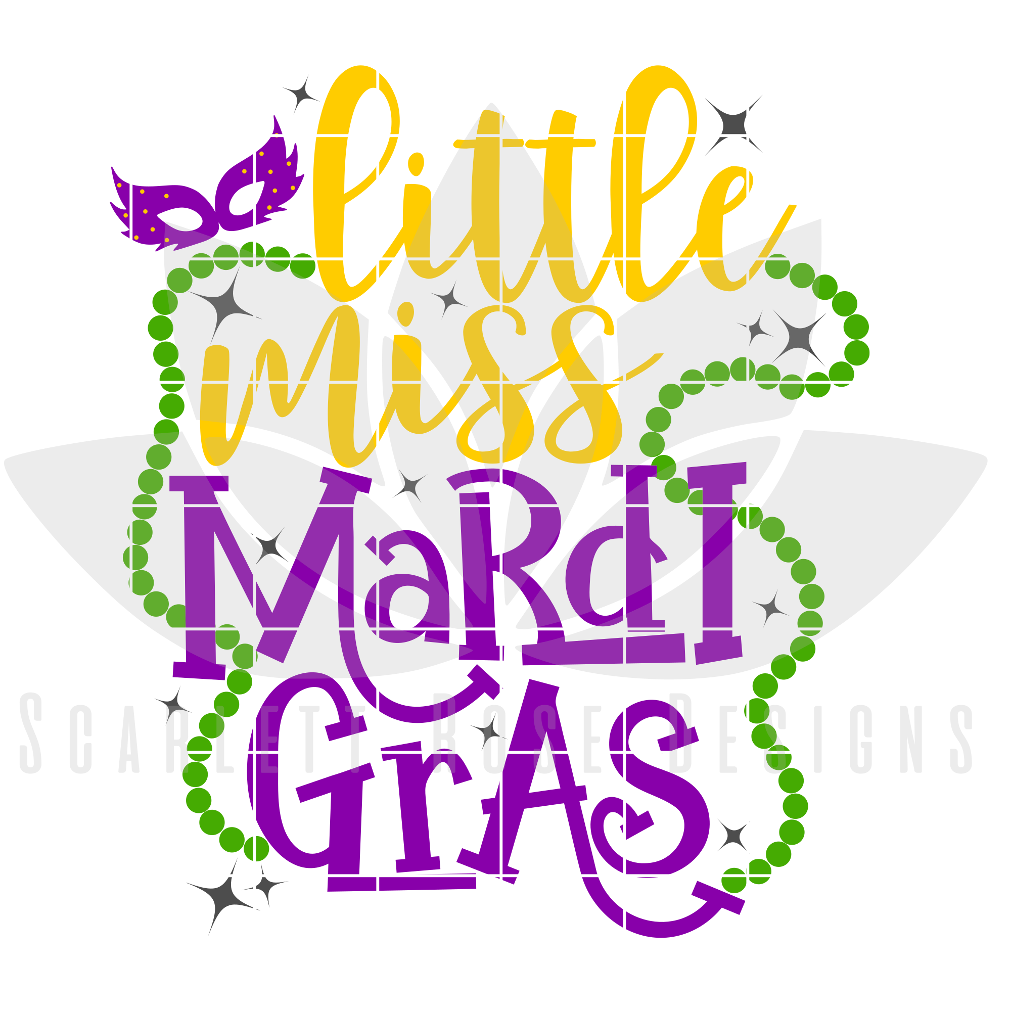 Mardi Gras SVG, DXF, Little Miss Mardi Gras - Scarlett ...