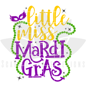 Download Mardi Gras SVG, DXF, Little Miss Mardi Gras - Scarlett ...