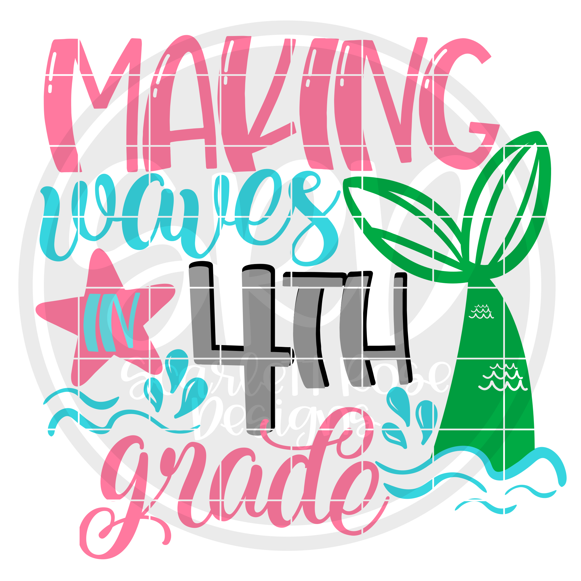 School Svg Making Waves In 4th Grade Svg Cut File Scarlett Rose Designs