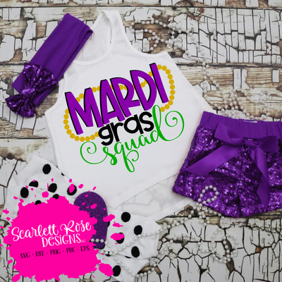 Mardi Gras Svg Dxf Mardi Gras Squad Svg Scarlett Rose Designs