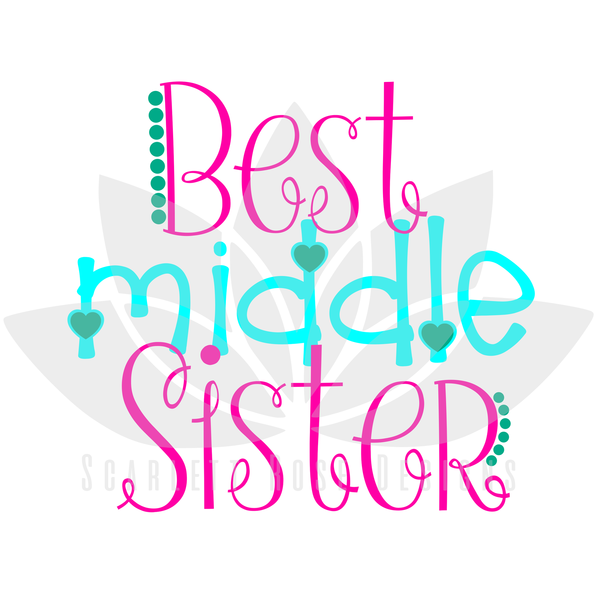 Download New Best Middle Sister Svg Cut File New Baby Announcement Scarlett Rose Designs