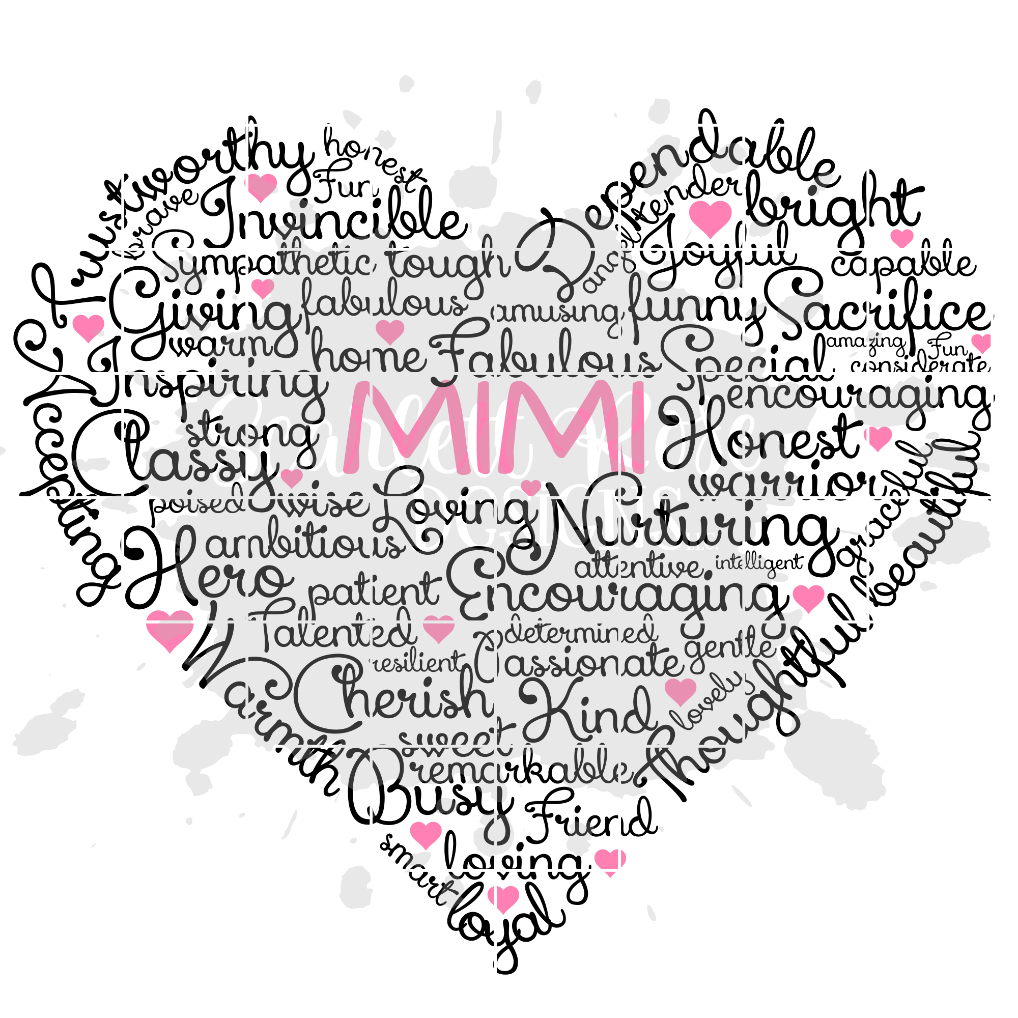 Download Mother's Day Grandmother SVG cut file, Best Mimi Heart ...