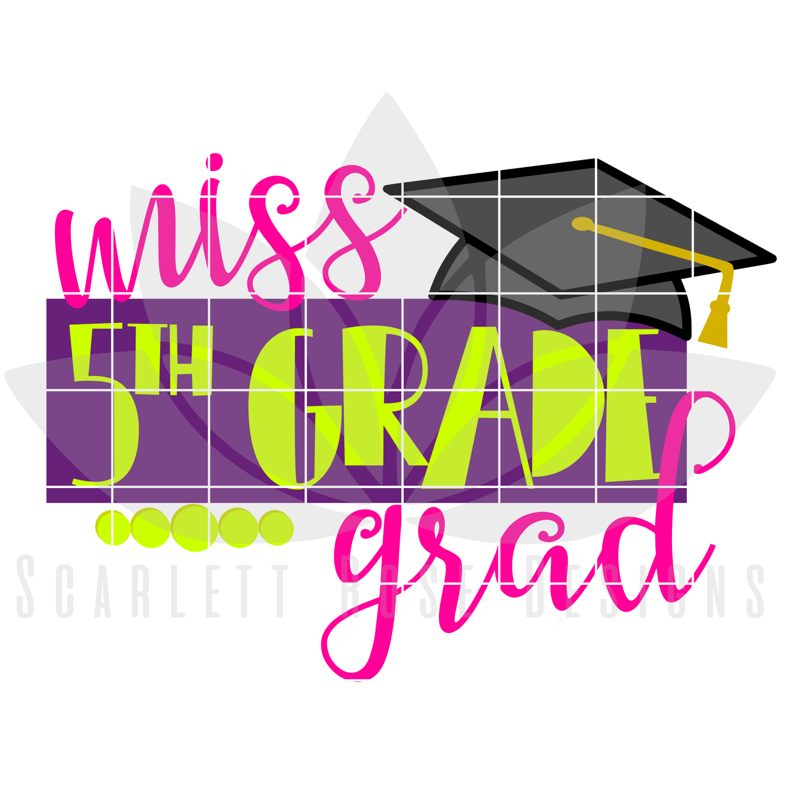 School SVG - Miss 5th Grade Grad SVG cut file - Scarlett Rose Designs