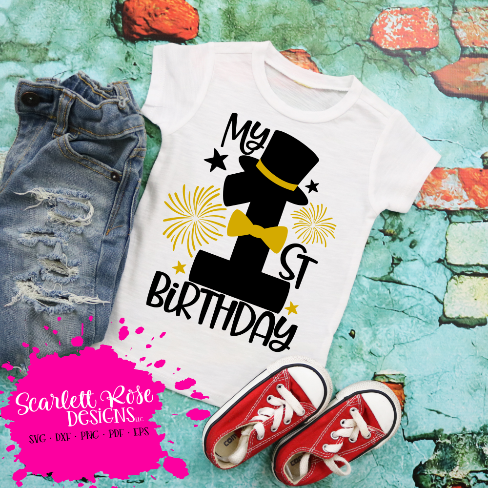 Download My 1st Birthday - Boy Birthday SVG cut file - Scarlett Rose Designs