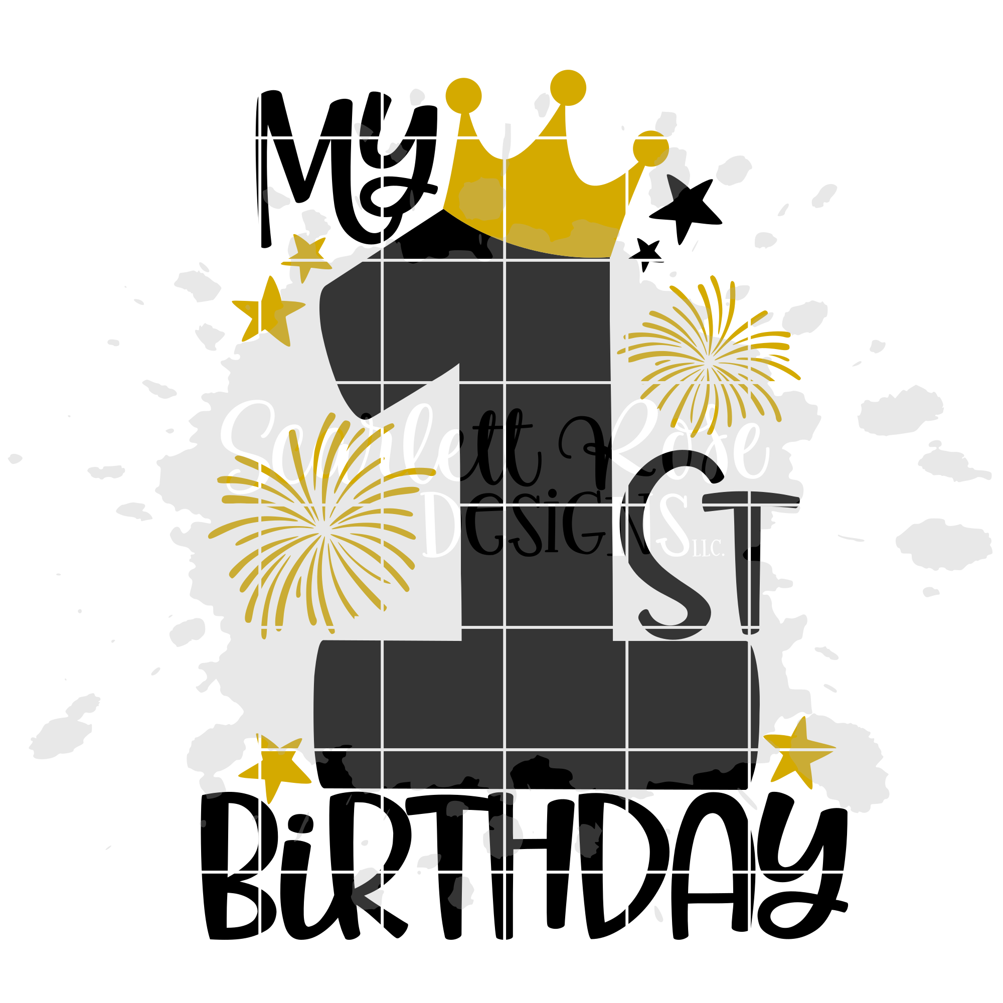 Download My 1st Birthday - Girl Birthday SVG cut file - Scarlett Rose Designs