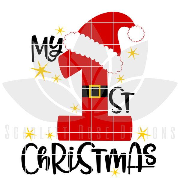 Christmas SVG, DXF, My First Christmas, Santa Claus cut ...