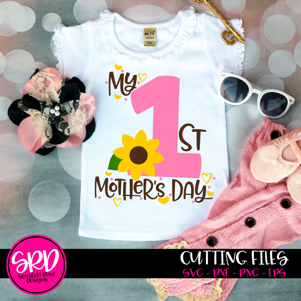My First Mothers Day, SVG, DXF cut file - Scarlett Rose Designs
