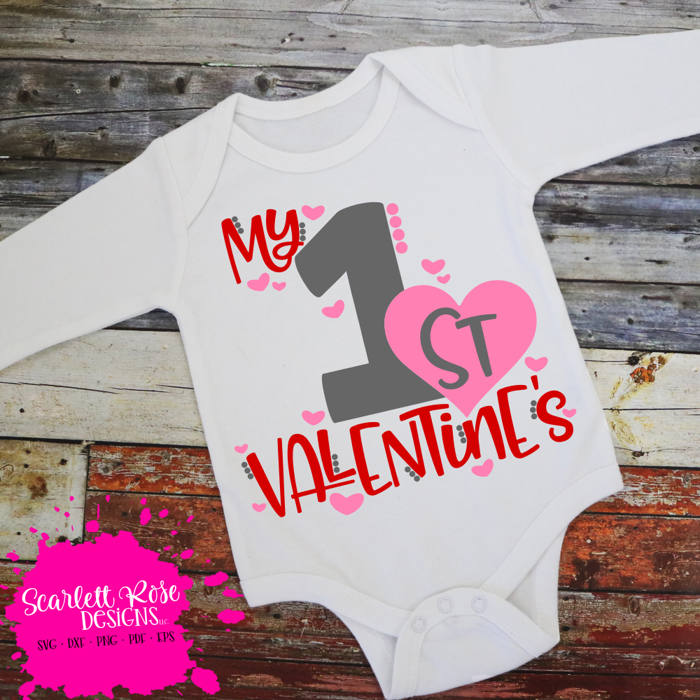 Download My First Valentine's Day SVG, DXF cut file - Scarlett Rose Designs