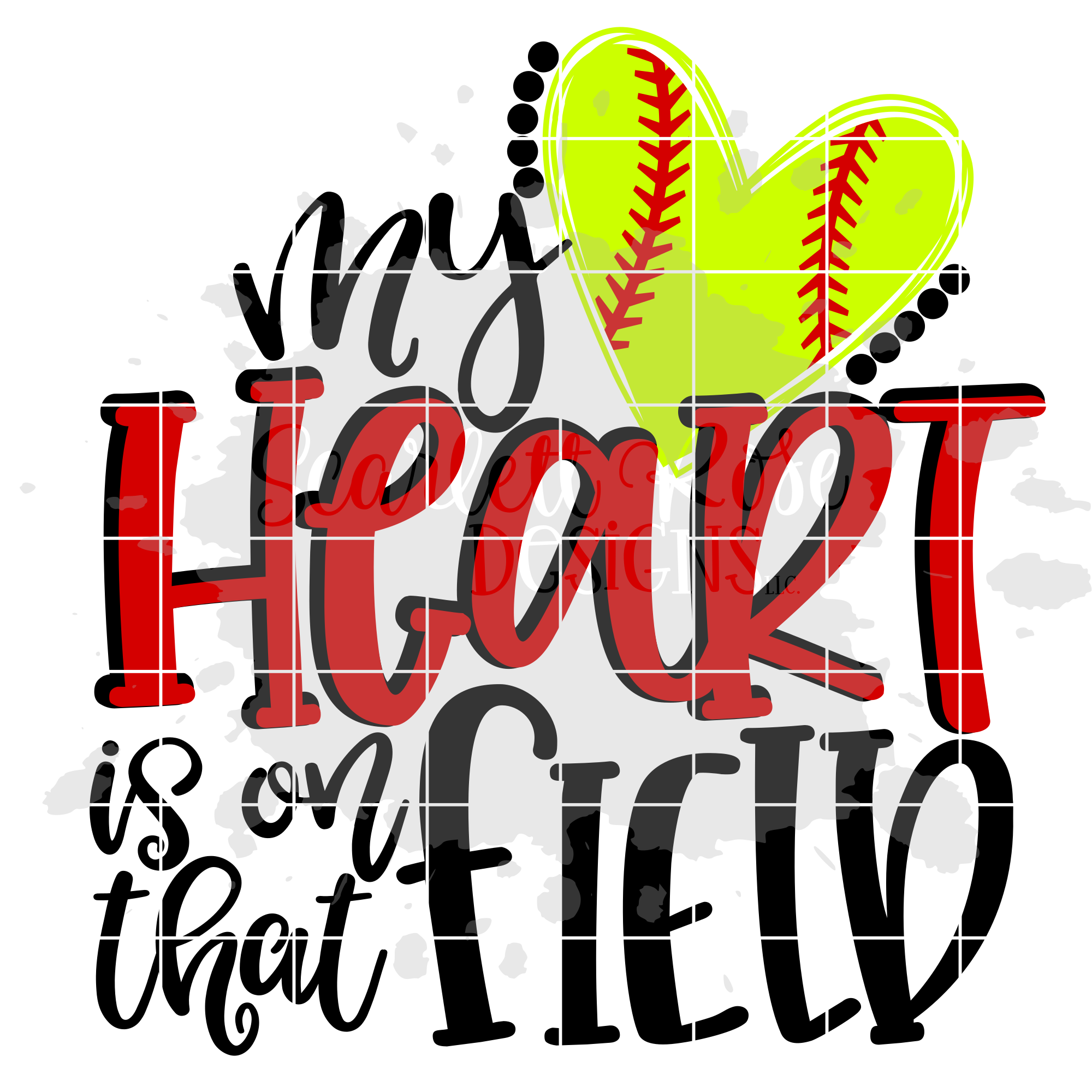 Download Sports, My Heart is on that Field - Softball SVG cut file - Scarlett Rose Designs