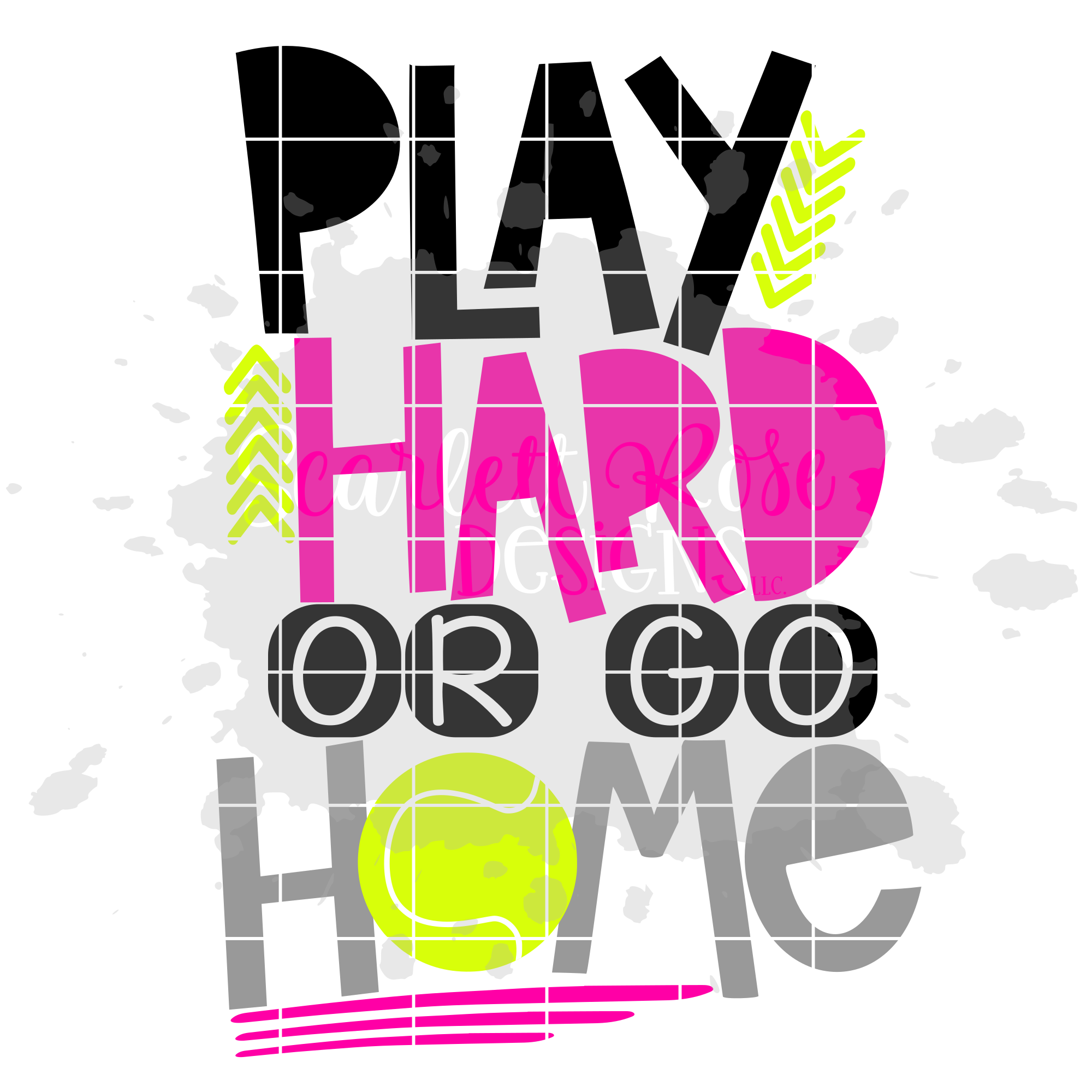 Tennis Svg Play Hard Or Go Home Tennis Svg Cut File Scarlett Rose Designs