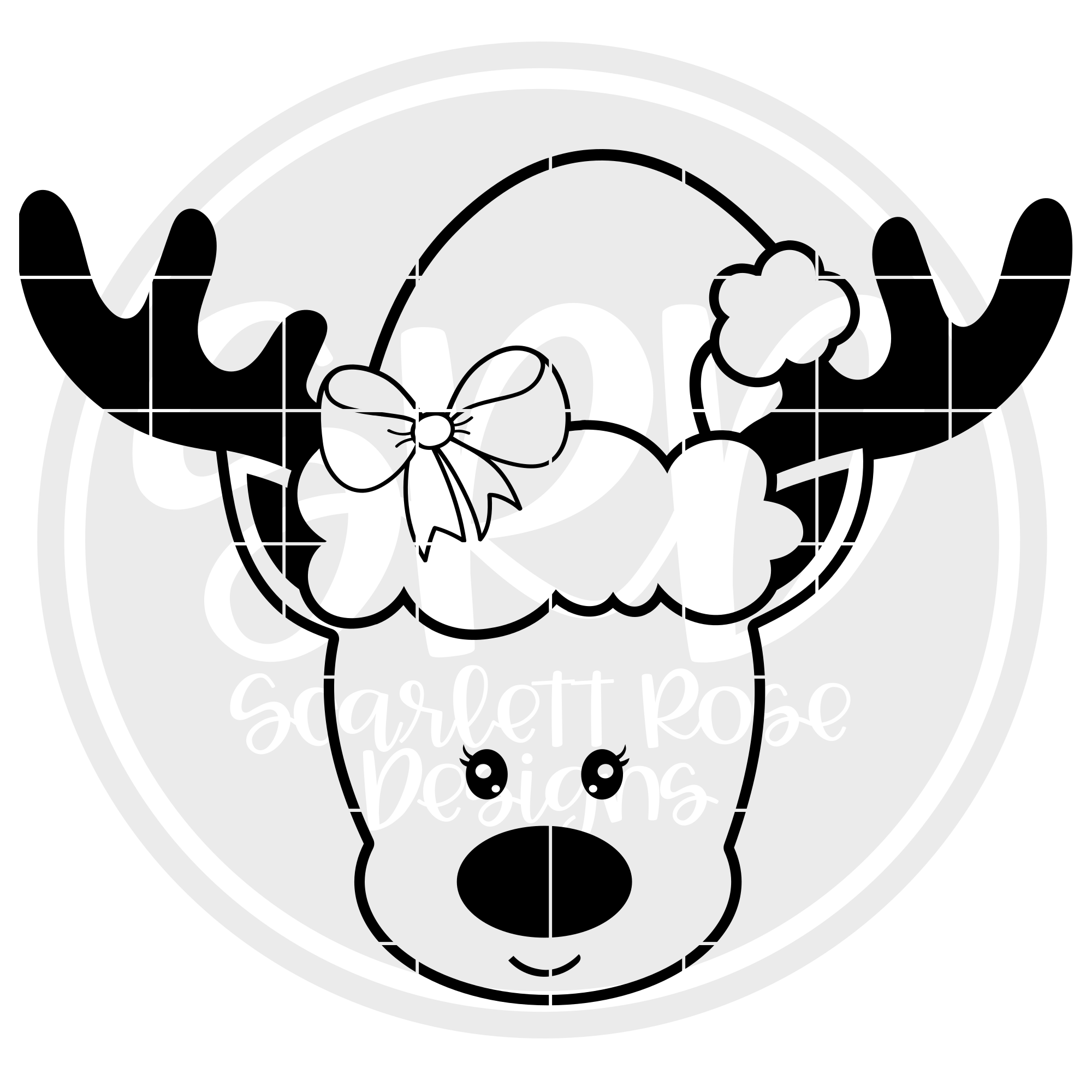 Download Reindeer Girl 2019 - Black SVG cut file - Scarlett Rose Designs