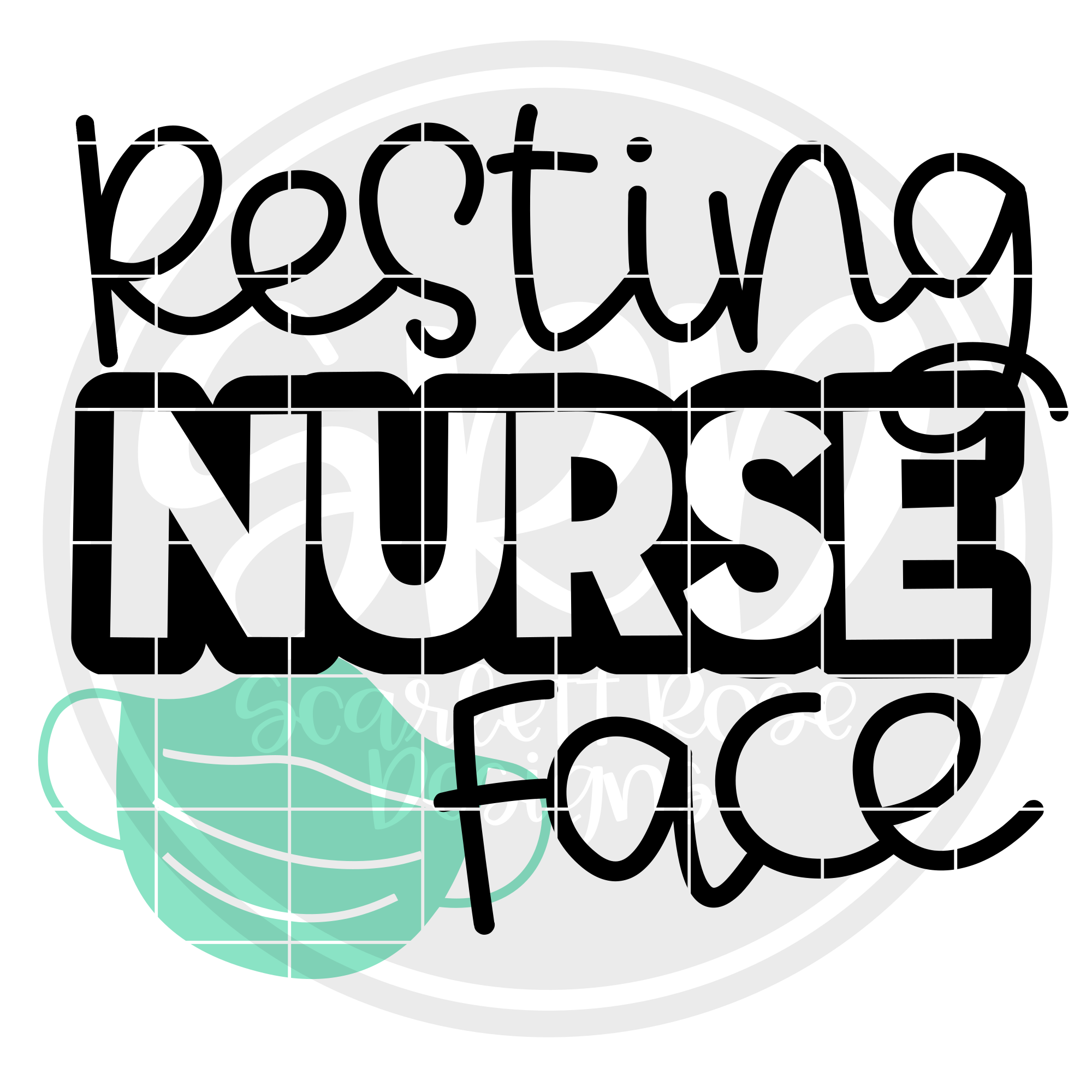 Nurse Svg Resting Nurse Face Svg Cut File Scarlett Rose Designs