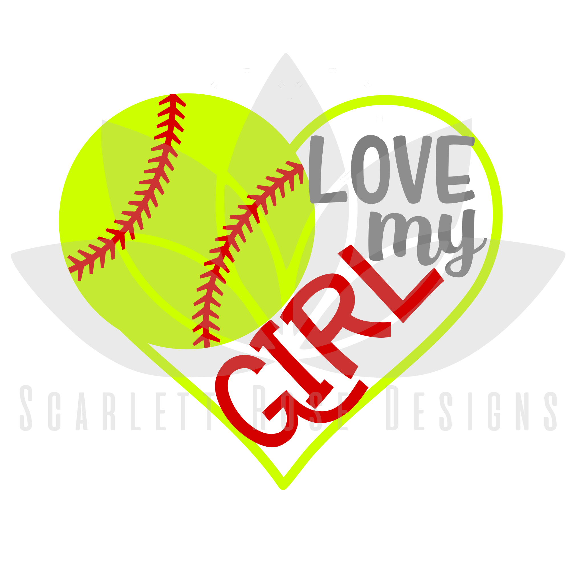 Softball Heart SVG, Softball Mom, Love my Girl cut file ...