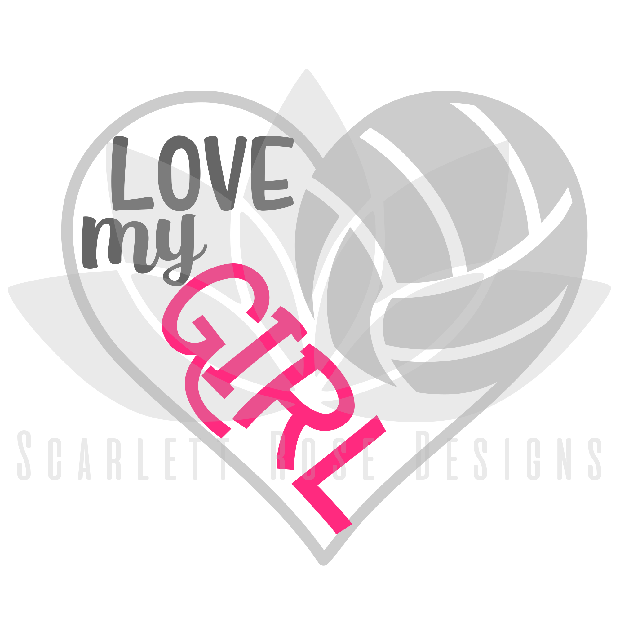 Download Volleyball Heart SVG, Volleyball Mom decal, Love my Girl - Scarlett Rose Designs