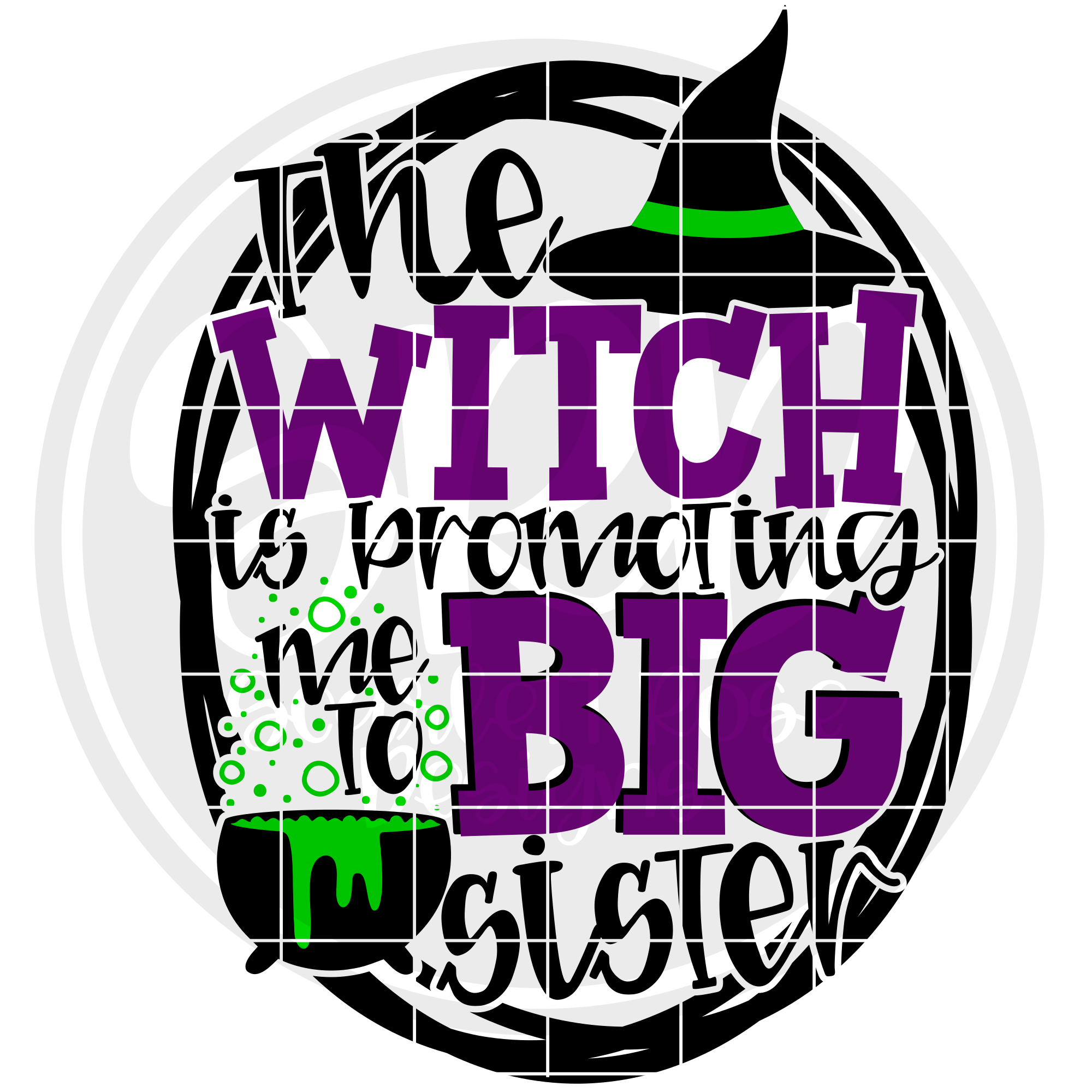 Halloween Svg The Witch Is Promoting Me To Big Sister Svg Clipart Scarlett Rose Designs