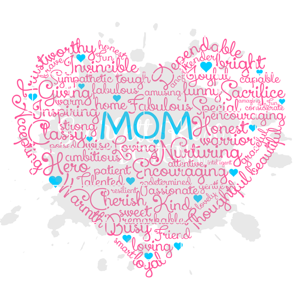 Mother's Day SVG cut file, Best Mom Heart Word Cloud ...