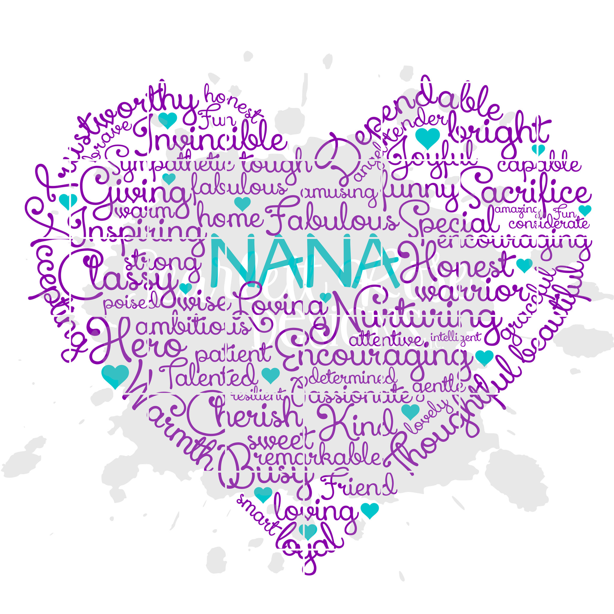 Download Nana Heart Word Cloud SVG, Mother's Day SVG - Scarlett Rose Designs