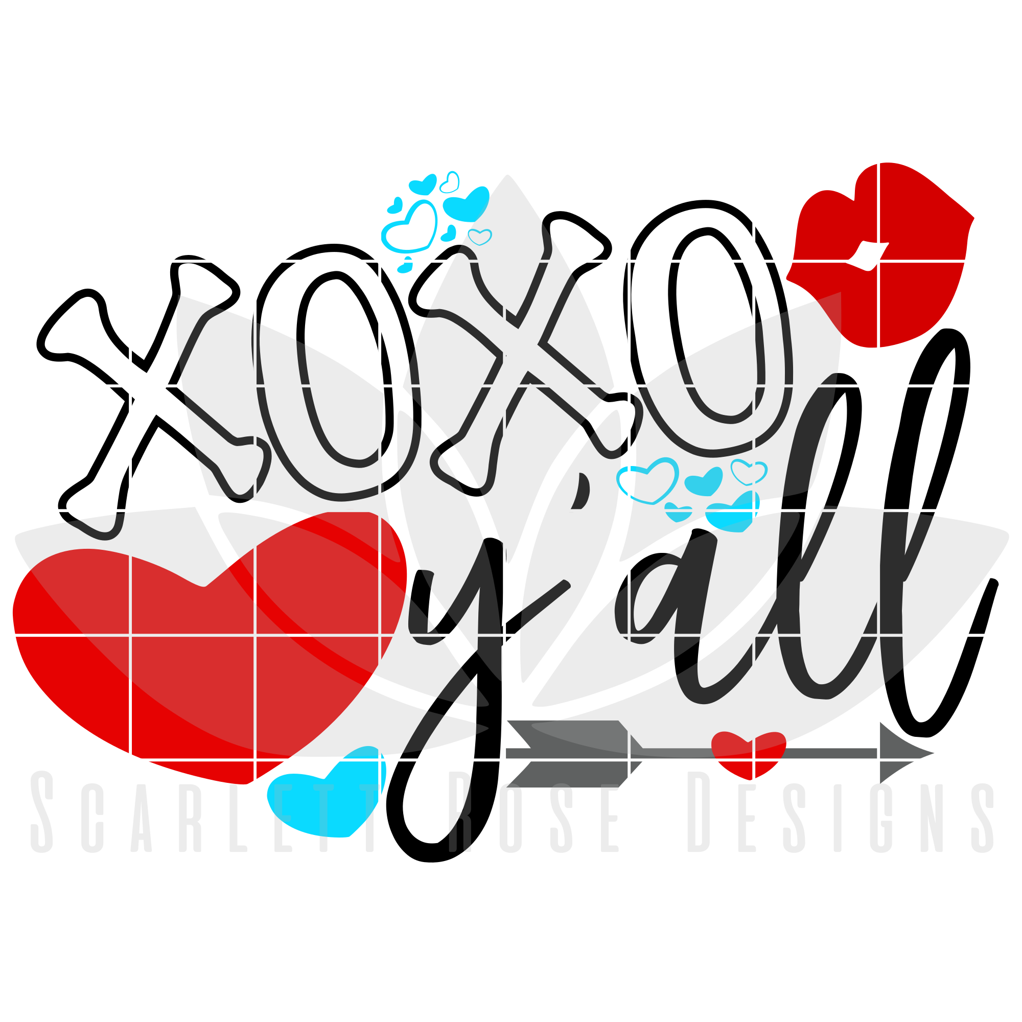 Download Valentine's Day SVG, DXF, XOXO y'all SVG - Scarlett Rose Designs