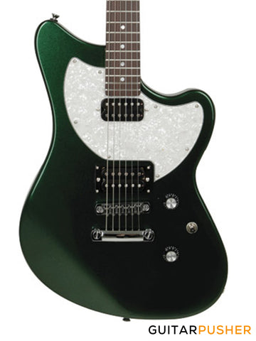 dark green electric guitar