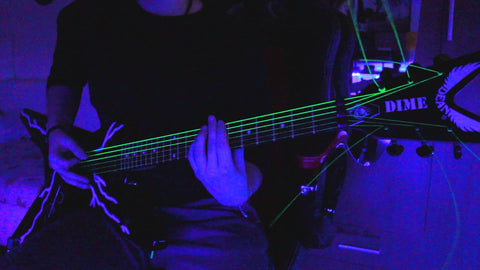 Dr Neon Green Coated Electric Guitar Standard Strings Guitarpusher