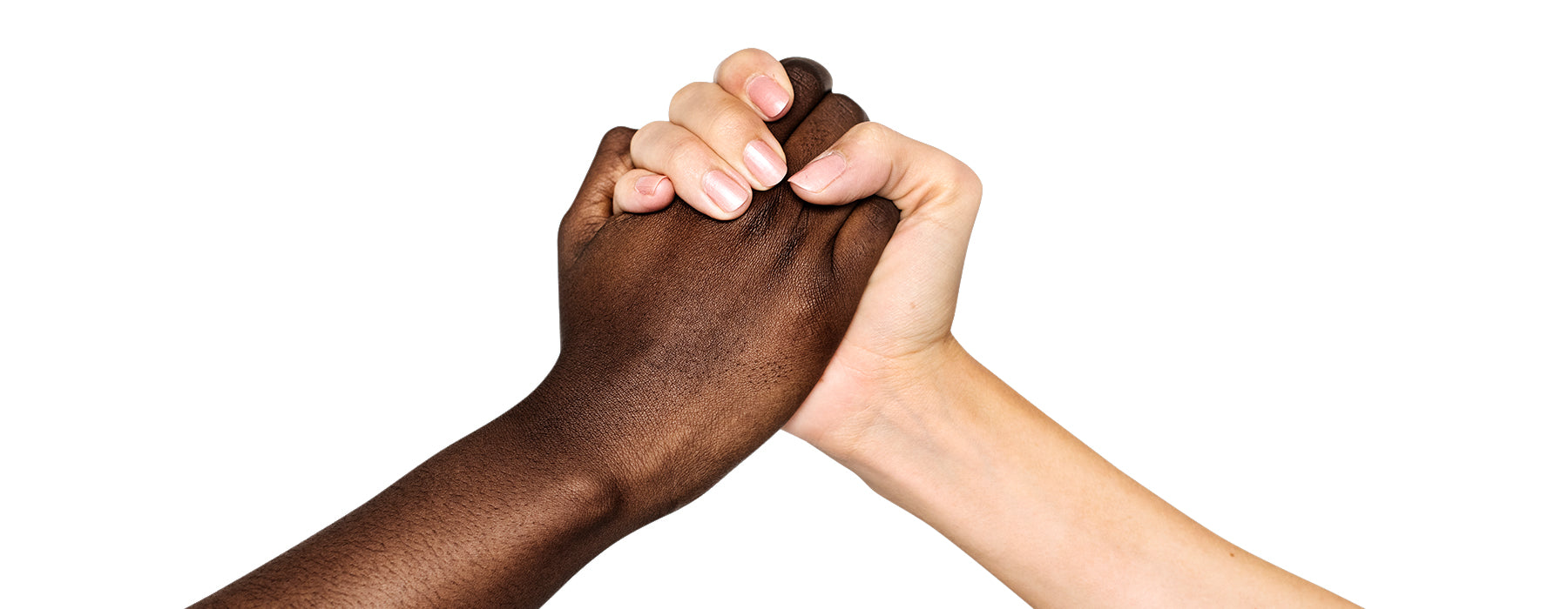 holding hands against white background