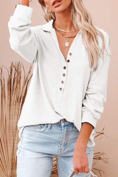 Ribbed Johnny Collar Tunic Top - ONLINE EXCLUSIVE!