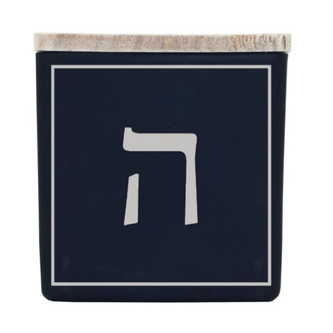 Hebrew text candle by Taja Collection