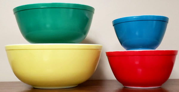 Vintage Pyrex Primary Colors Nesting Mixing Bowls Set Of 4 Zsinta 2811