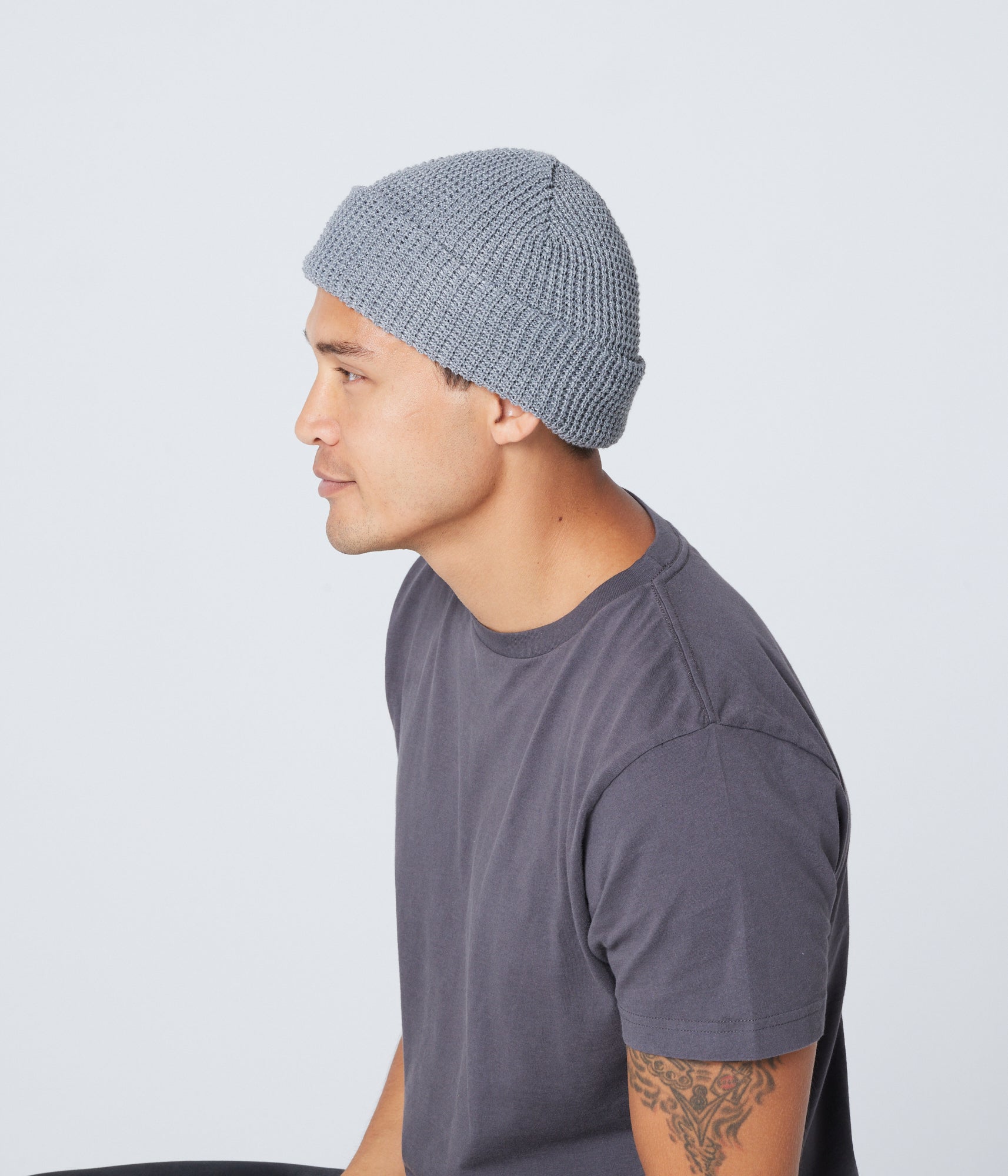 Recycled Waffle-Knit Beanie