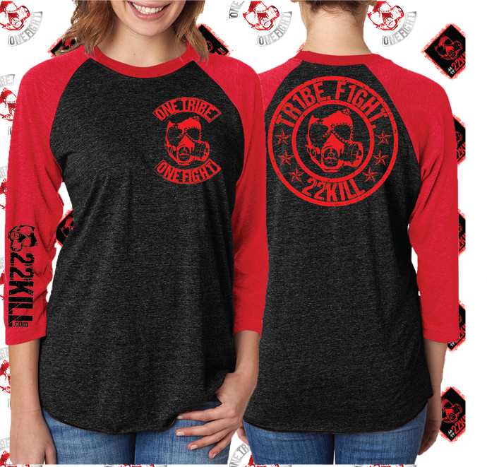 black and red baseball shirt