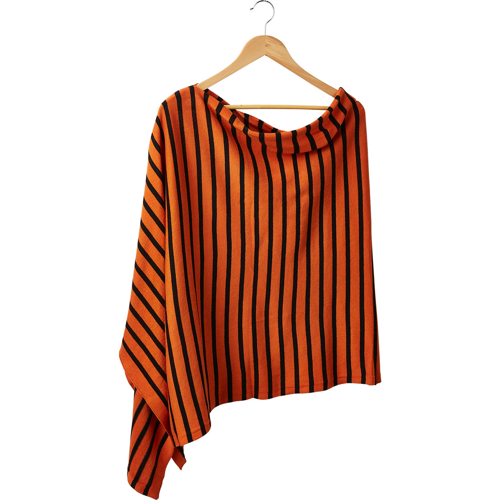 Game Day Narrow Stripe Cotton Poncho - Orange Black – Tickled Pink Gift